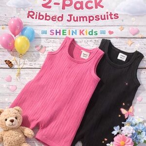 SHEIN‎ Kids Ribbed Jumpsuit - Black